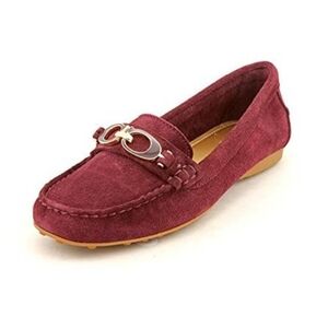 Size 8 Purple Coach Fortunata Flats Shoes Womens Plum Suede Loafers